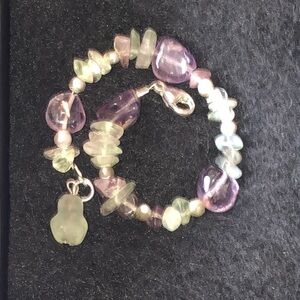 Lilac & Pearl Sterling Silver Bracelet